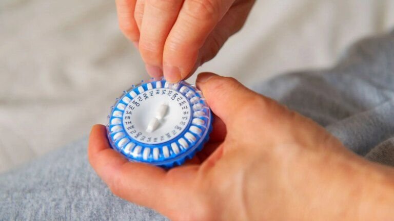 Stock image of a wheel of HRT tablets