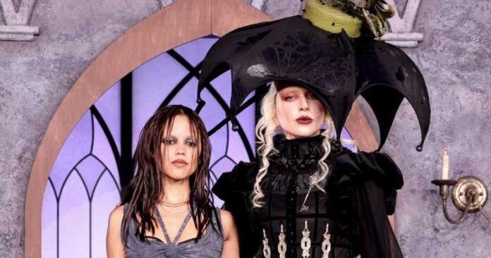 Jenna Ortega y Lady Gaga asisten a la Gala de Grayard de la Dos Gravey de Netflix X Spotify.